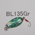 川魚貝貼りスプーン1ｇ・バーブレス　No.135 グリーン