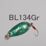 画像: 川魚貝貼りスプーン1ｇ・バーブレス　No.134 グリーン