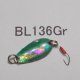 画像: 川魚貝貼りスプーン1ｇ・バーブレス　No.136 グリーン
