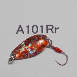 画像1: 川魚貝貼りスプーン1g　A101Rr　赤ラメ