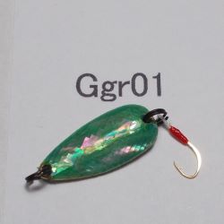 画像1: 川魚貝貼りスプーン１．６ｇ　Ggr01　グリーン