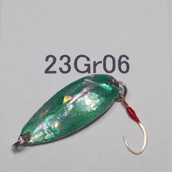 画像1: 川魚貝貼りスプーン2.3ｇ　No.23Gr06 グリーン